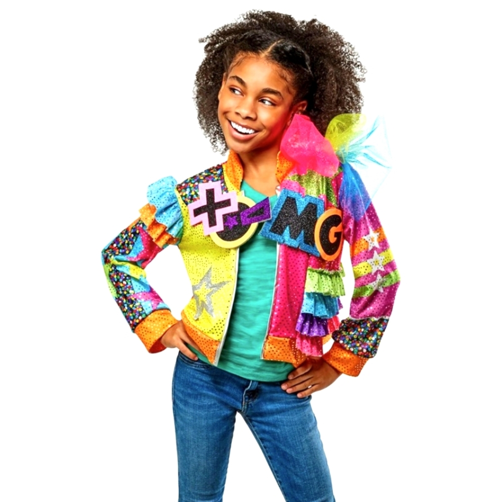 Jojo Siwa Colorful Sequin Jacket with XOMG Patch From Rubies Kids Size Xs